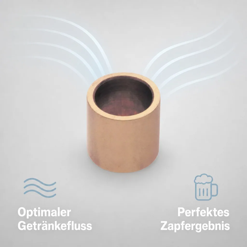 Distanzhülse, Abstandshalter, Abstandshülse- für Schankhahn, Gewinde, Messing, 40mm
