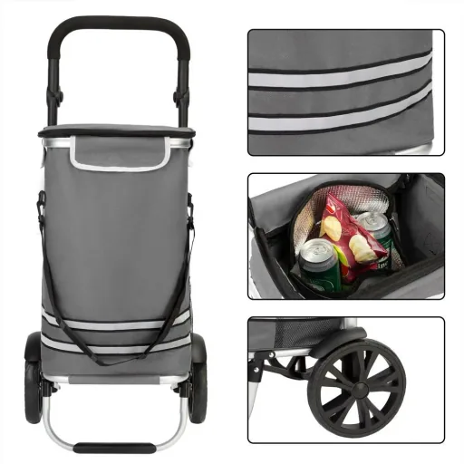 Einkaufswagen grau Aluminium 35L 31x24x54cm