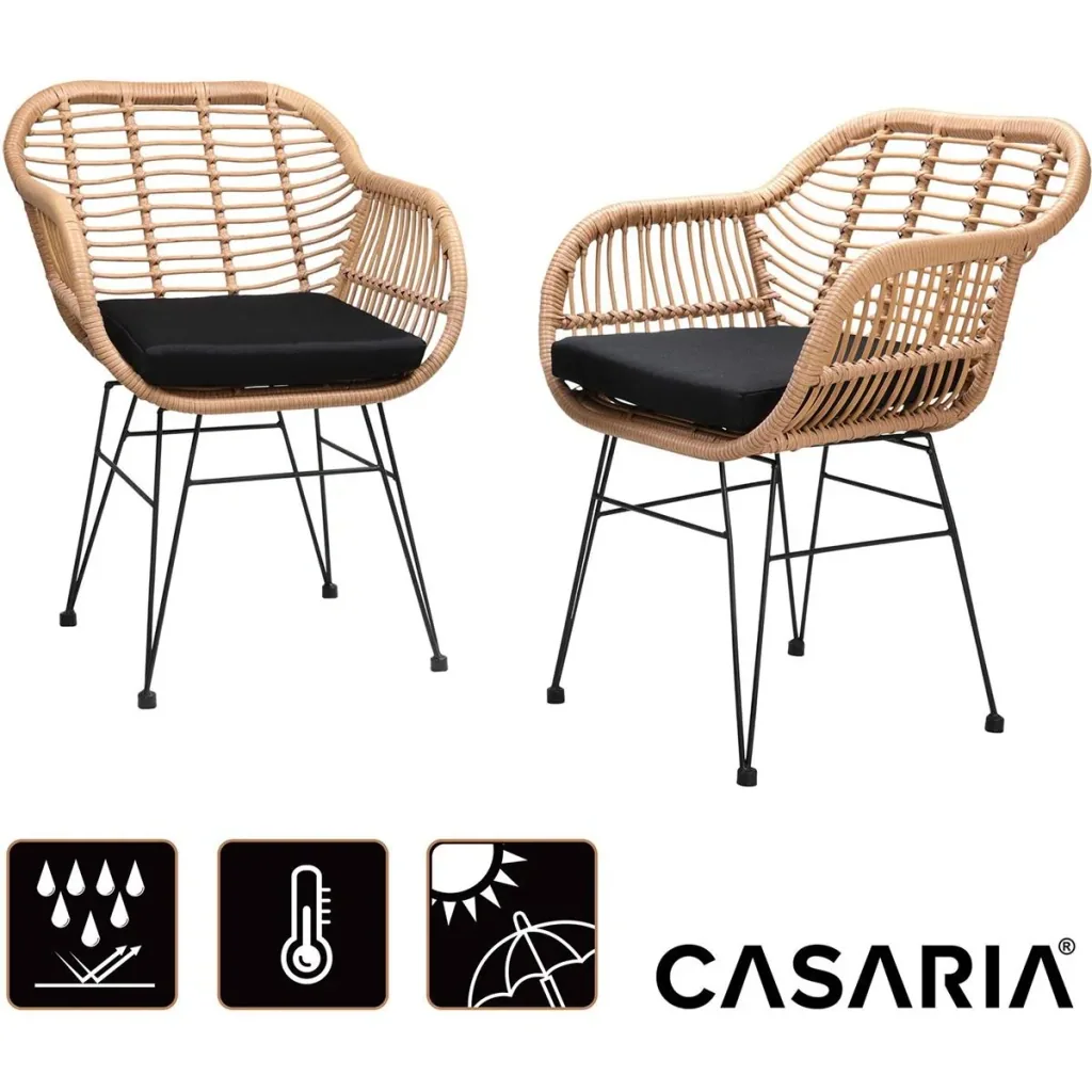 Poly Wicker Chair Bali 2 Stück Natur