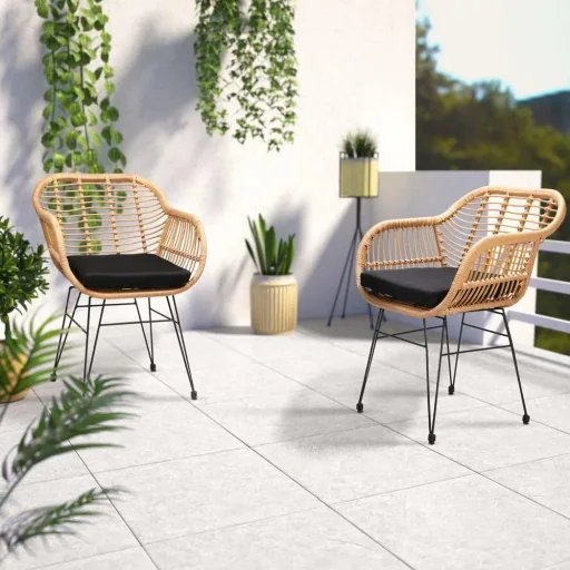 Poly Wicker Chair Bali 2 Stück Natur