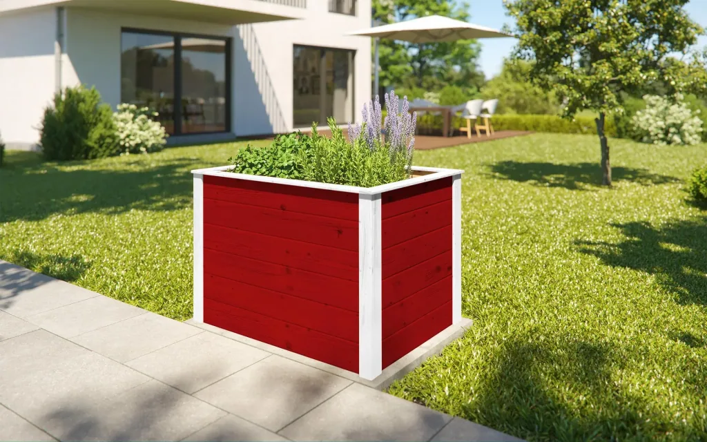 Element-Hochbeet Modular, Wandstärke 21 mm, rot, 100 x 71 x 69 cm