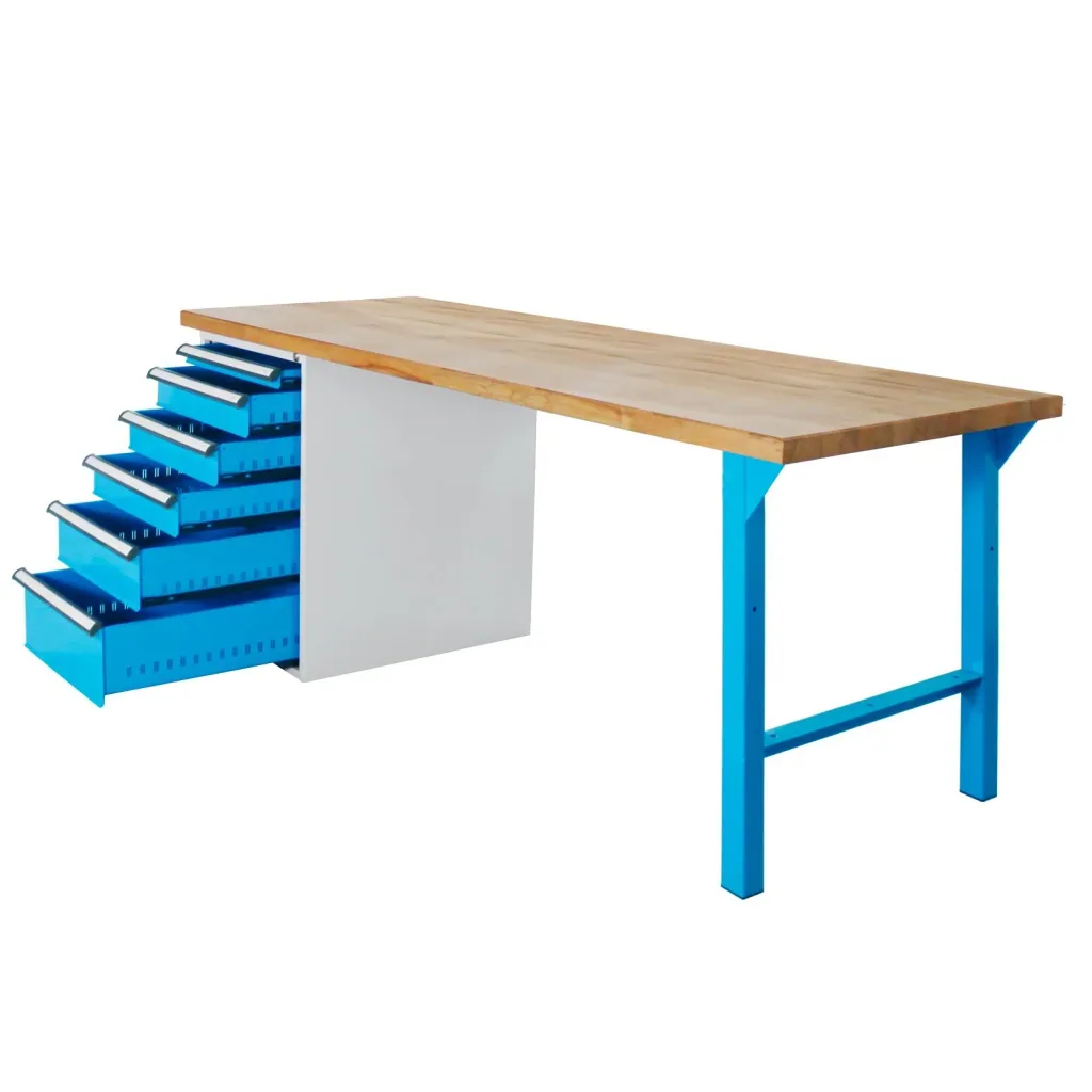 Werkbank 1500 mit Schubladenbox, 6 Schubladen