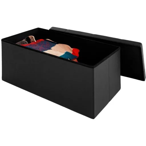 Klappbare Bank / Sitzhocker MDF - 80x40x40 cm schwarz