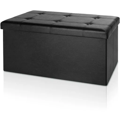 Klappbare Bank / Sitzhocker MDF - 80x40x40 cm schwarz