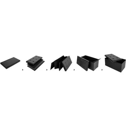 Klappbare Bank / Sitzhocker MDF - 80x40x40 cm schwarz