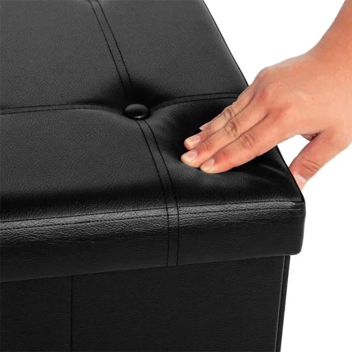Klappbare Bank / Sitzhocker MDF - 80x40x40 cm schwarz