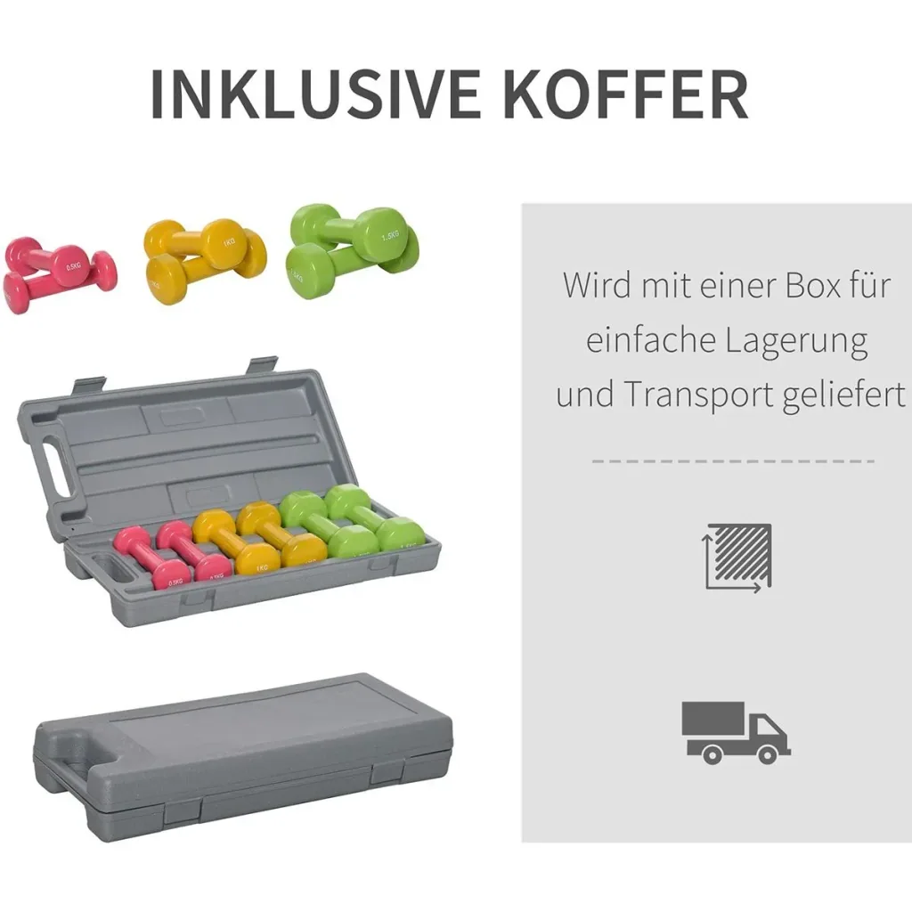 Hantel Set 6 kg bunt