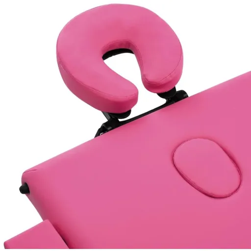 Zusammenklappbarer Massagetisch 3 Zonen Aluminium rosa