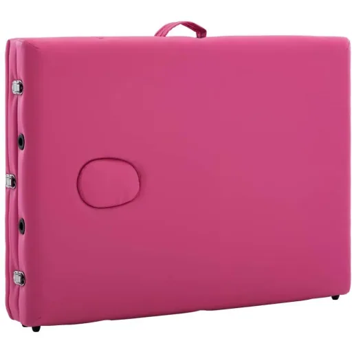 Zusammenklappbarer Massagetisch 3 Zonen Aluminium rosa