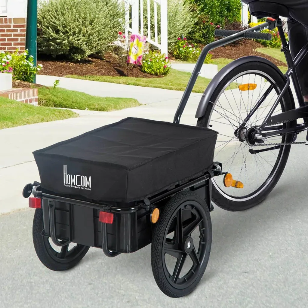 Fahrradanhänger Lastenanhänger für Fahrrad 40 kg Belastbarkeit Transportanhänger Handwagen Stahl Oxford-Gewebe Schwarz 1