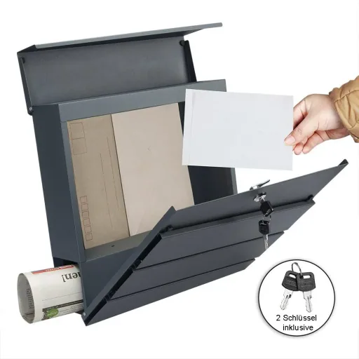 Design-Briefkasten in Anthrazit