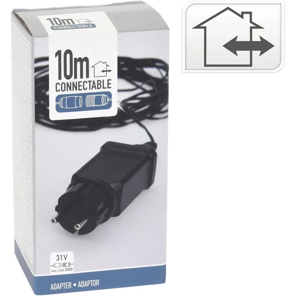 Anschlussadapter für Weihnachtsbeleuchtung - geeignet für bis zu 1600 LEds - 10 Meter