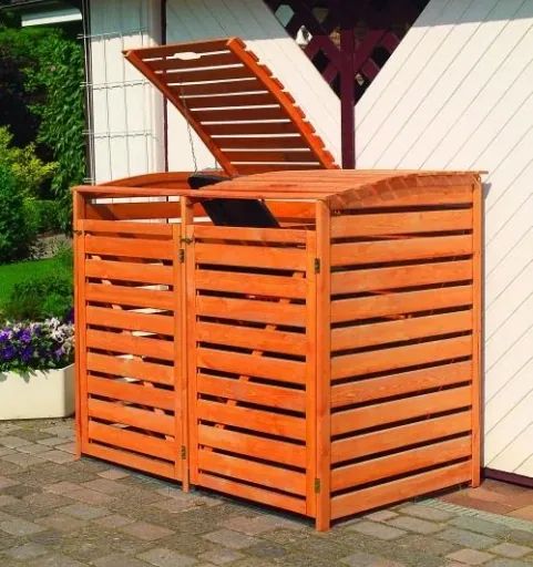 Mülltonnenbox "Vario III" für 2 Tonnen, natur