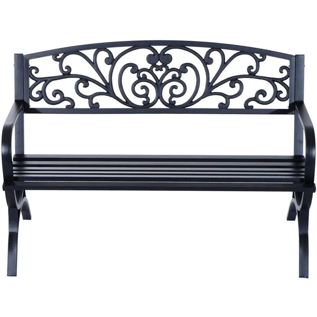 Gartenbank Metall Garten 2-Sitzer 127x60x85cm