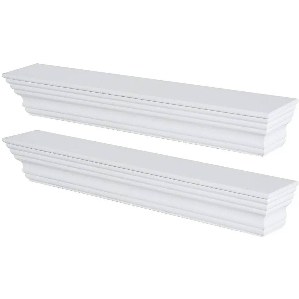 Wandregal Hängeregal 2er Set MDF Weiß 61x10cm