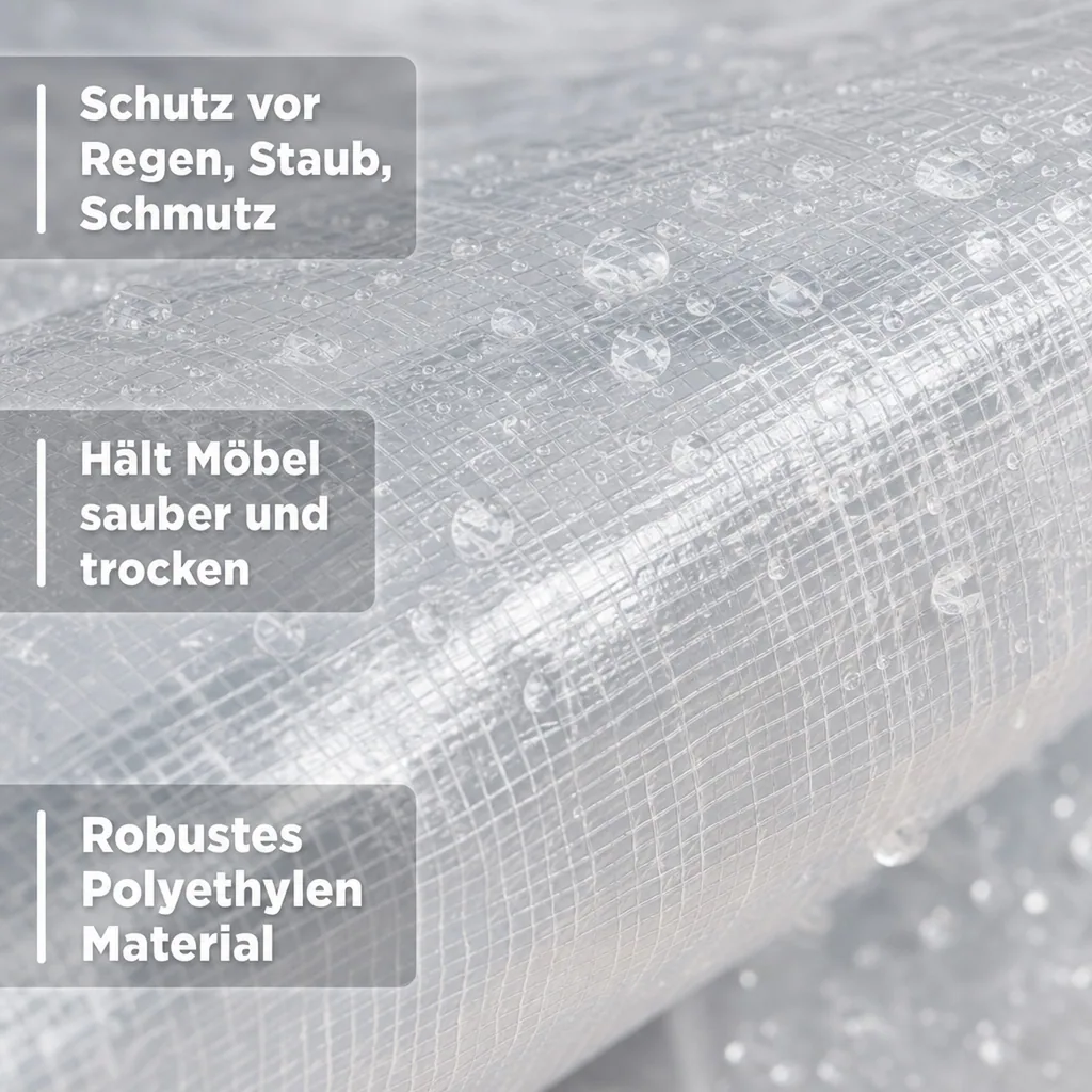 Schutzhülle Gartenmöbel rund, transparent, 320x93 cm