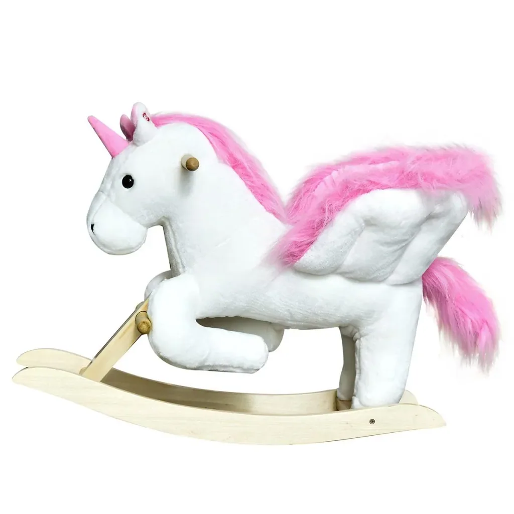 Schaukeltier Schaukelpferd Kinder Schaukel magisches Einhorn-Design mit Musik für Kinder für 18-36 Monate Baby Plüsch