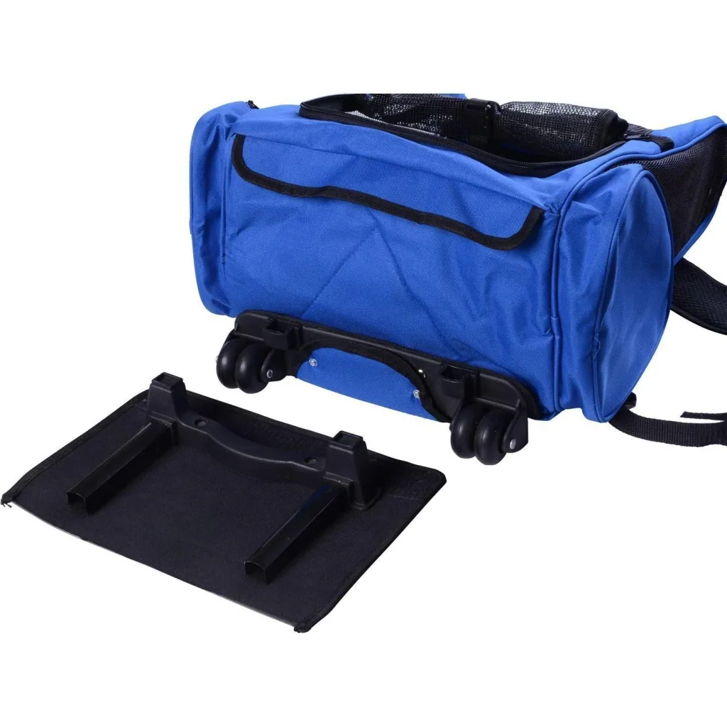 2in1 Hunde Trolley Tragetasche Rucksack blau