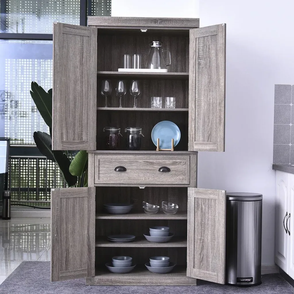Kolonialschrank mit Schublade braun