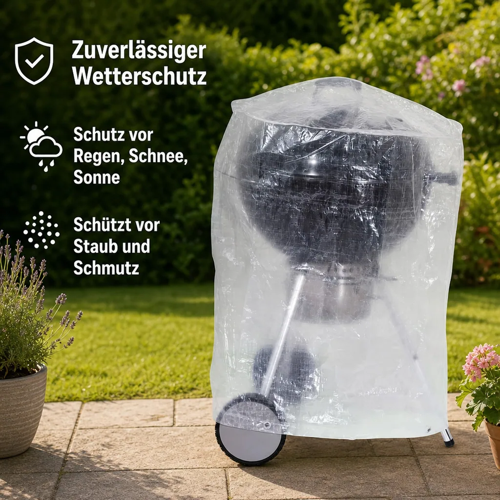 Grill Abdeckhaube, Grill Abdeckung rund, transparent 70x90cm