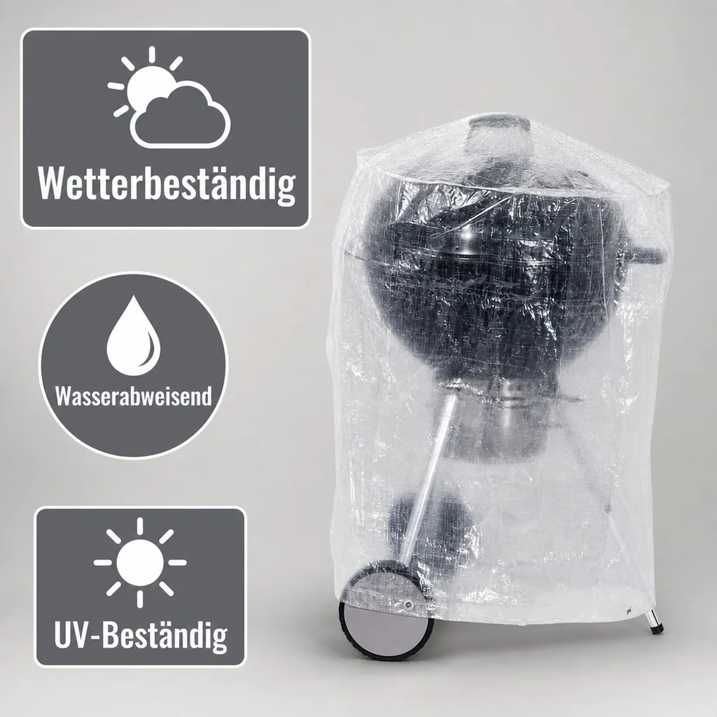 Grill Abdeckhaube, Grill Abdeckung rund, transparent 70x90cm