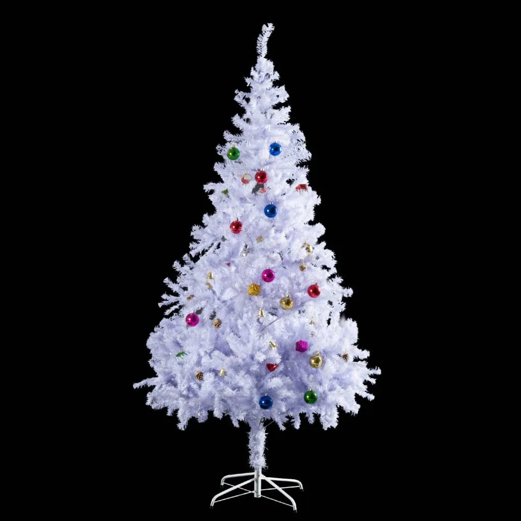 Weihnachtsbaum Tannenbaum mit Ständer inkl, Dekor 180cm Weiß