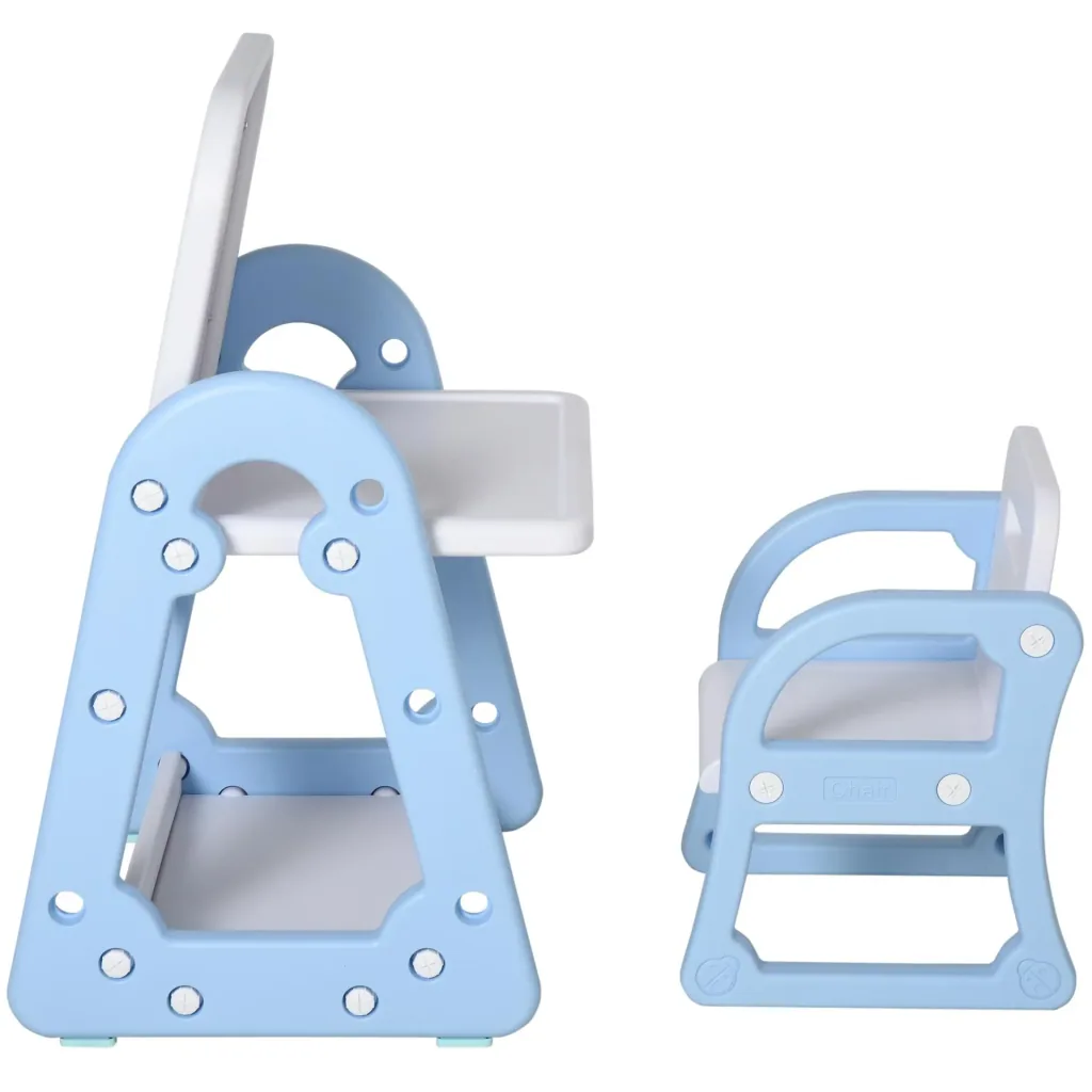 Kindertafel mit Stuhl und Malzubehör