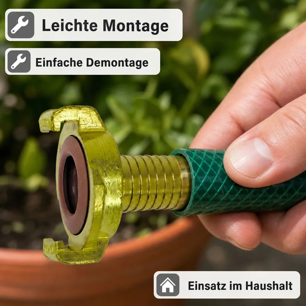 Schnellkupplung für Trinkwasser, 13mm, 1/2" Messing (GEKA kompatibel)