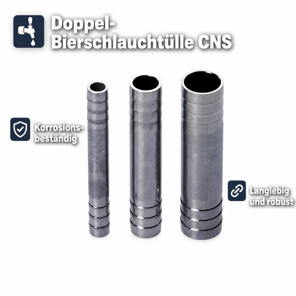 Doppel-Bierschlauchtülle CNS (NW 4mm) - Für professionelle Zapfanlagen