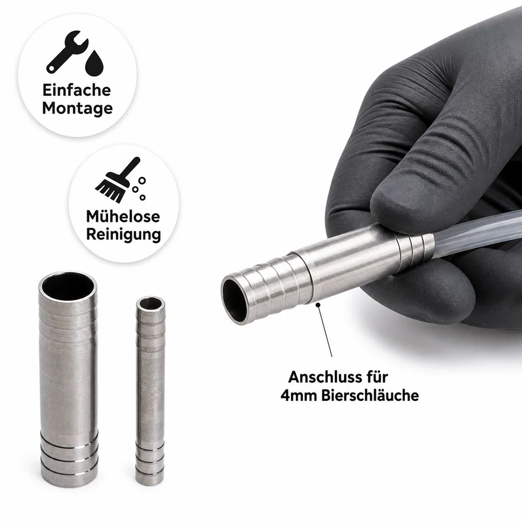 Doppel-Bierschlauchtülle CNS (NW 4mm) - Für professionelle Zapfanlagen