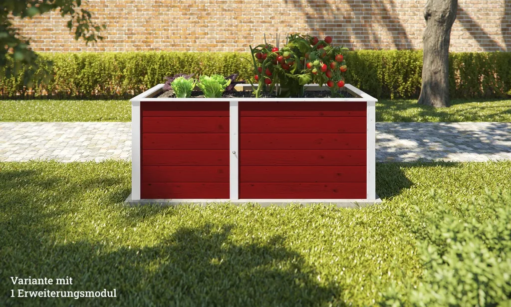 Ergänzungssatz Hochbeet Modular, Wandstärke  21 mm, rot, 67 cm