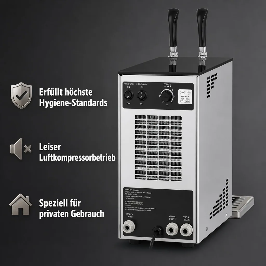 PYGMY 25/k Exclusive, 2 leitig * Trockenkühler * Bierzapfanlage * Zapfanlage ohne CO2 * Luftkompressor