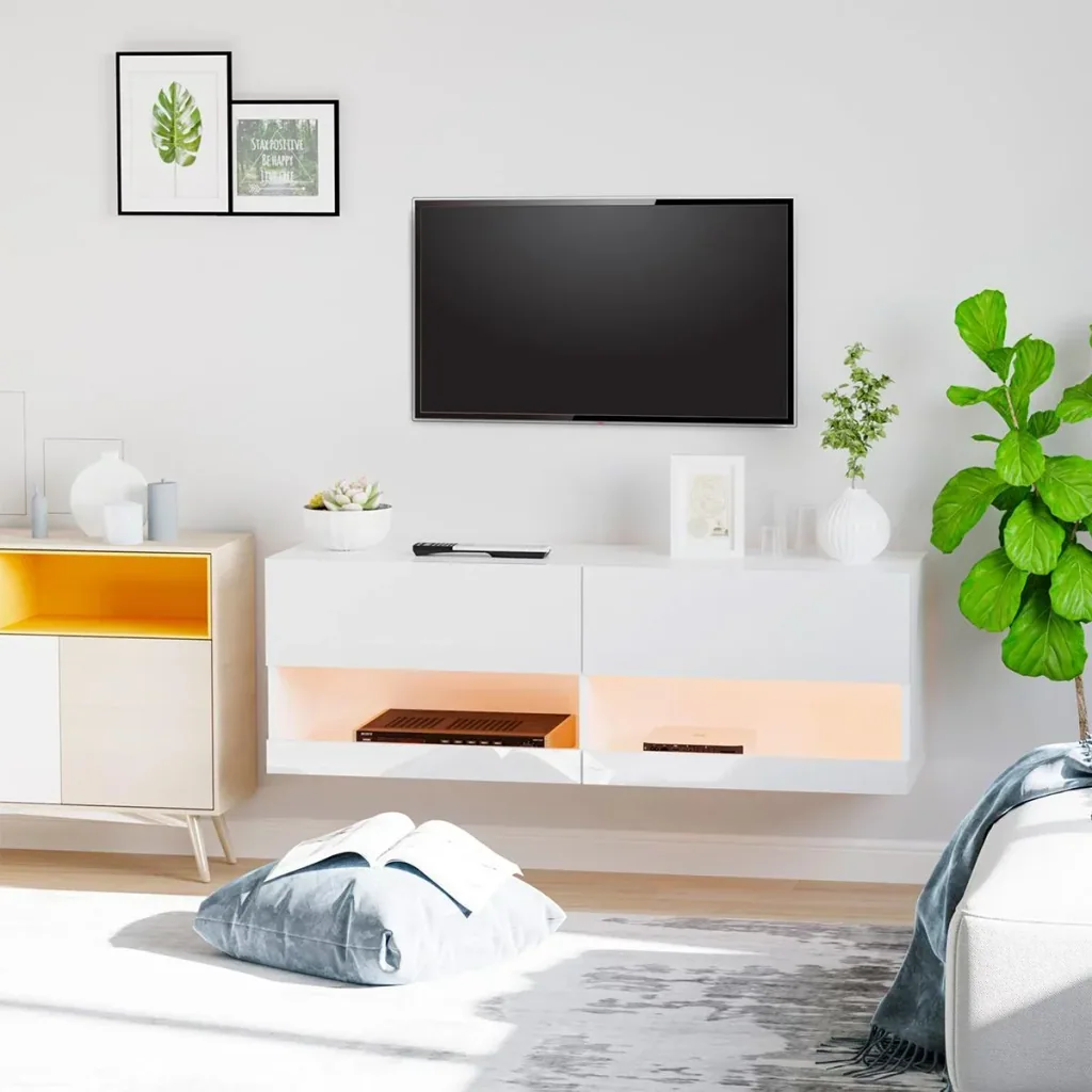 TV Board mit LED Beleuchtung weiß