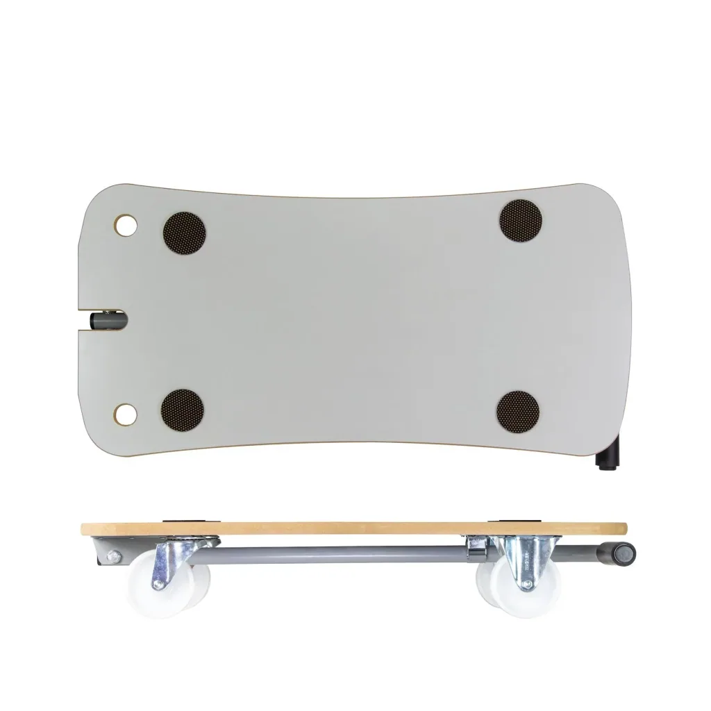 Transporthilfe MM 1389, 79 x 39 x 13,5 cm, harte Rollen Ø 100 mm, Rollenlager, MDF, Deichsel, Tragkraft 200 kg