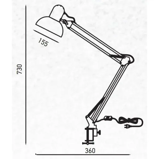VT-7513 Schreibtischleuchte - Tischleuchte mit verstellbarem Arm - schwarz - E27