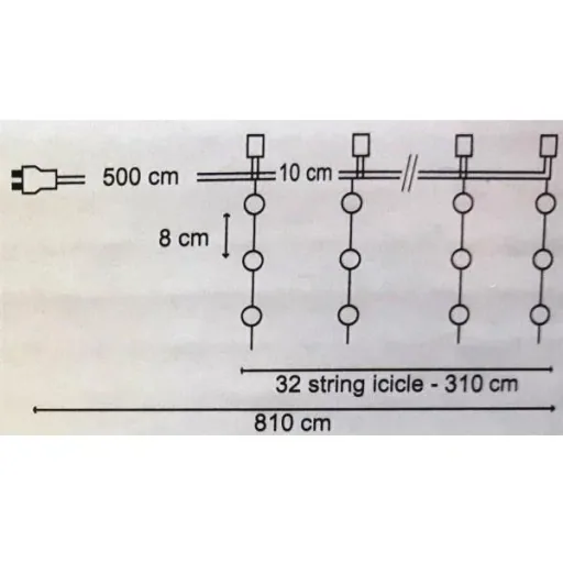 LED Lichterkette Eis 160 st Warm weiss 810 cm