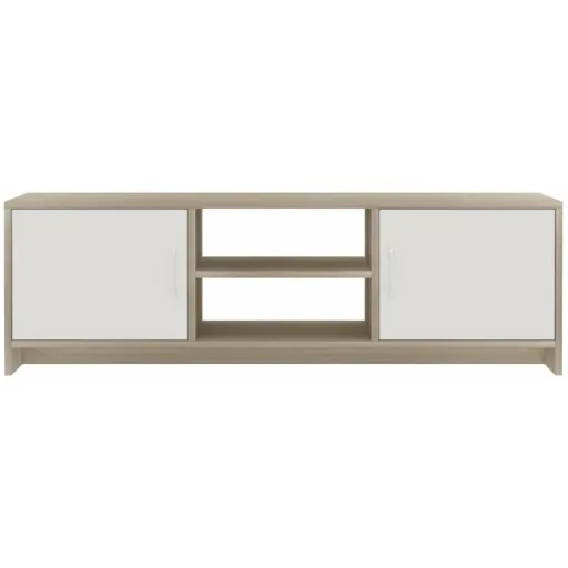TV-Schrank 120x30x37,5 cm weiß und Sonoma-Eiche