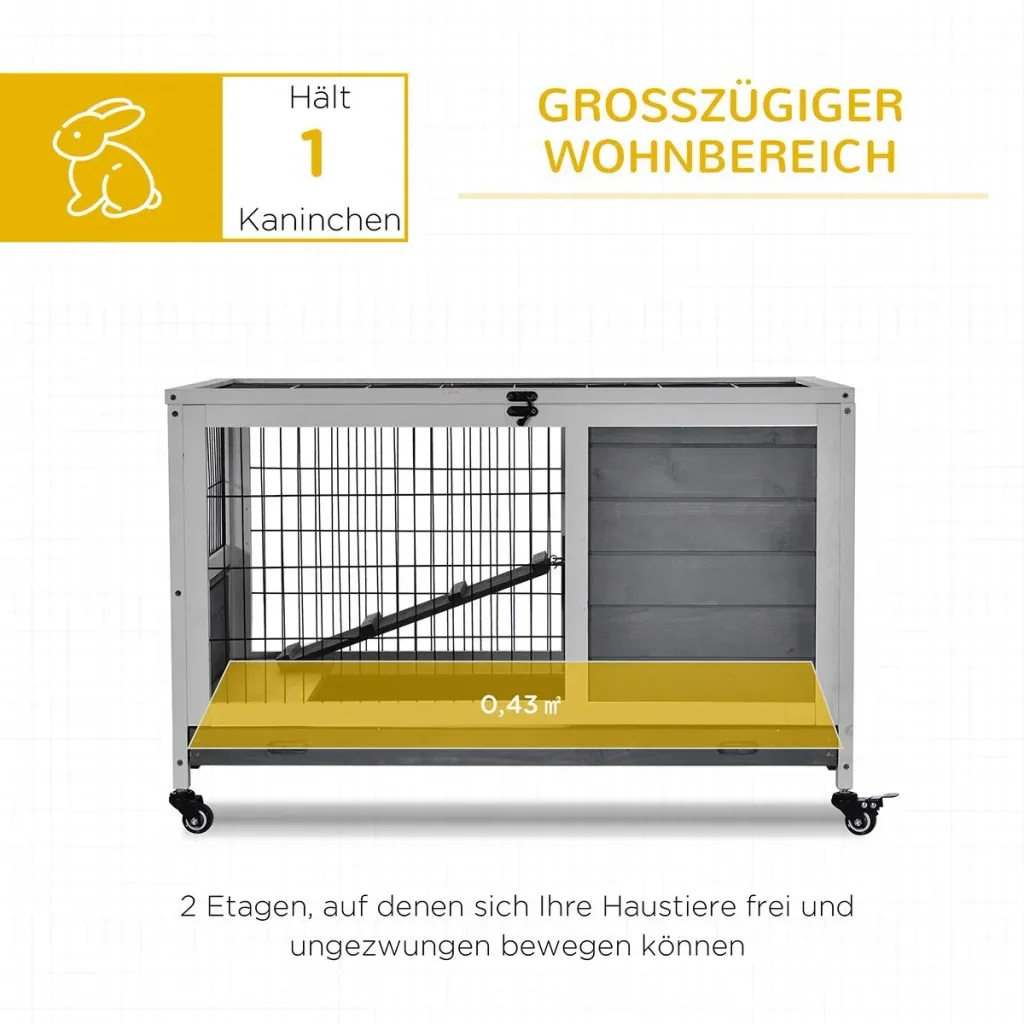 Kleintierstall mit Rädern Doppelst