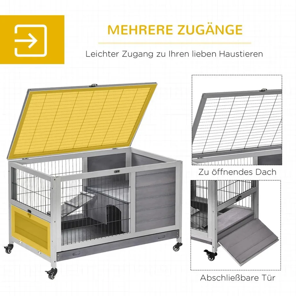 Kleintierstall mit Rädern Doppelst