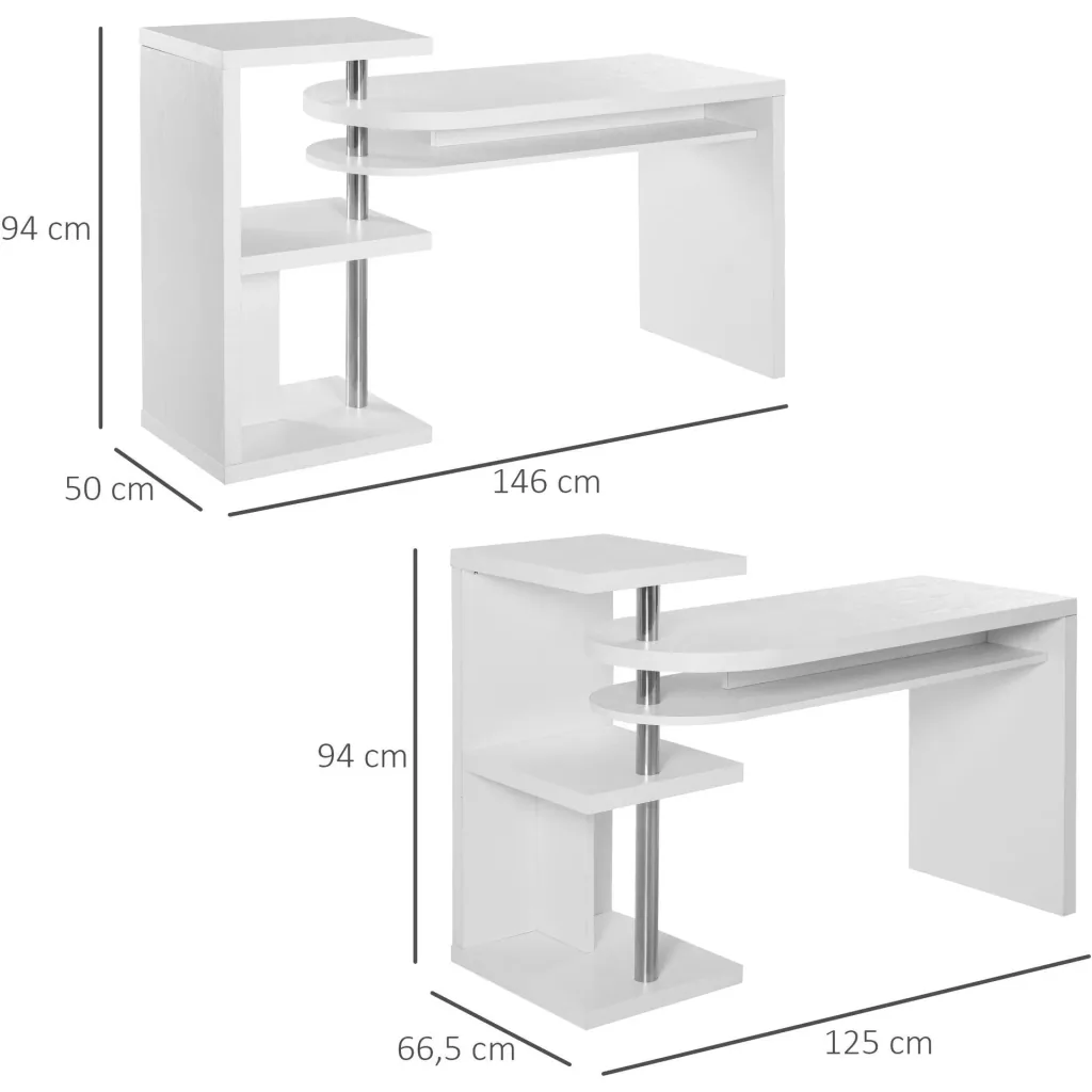 Schreibtisch L/I-Form, weiß