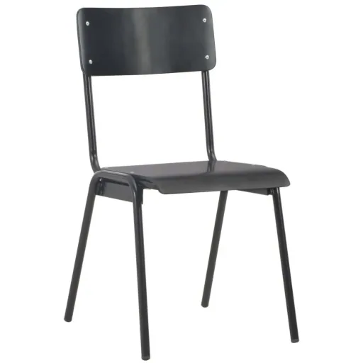 Esstischstühle 2tlg. massiv Sperrholz Stahl schwarz
