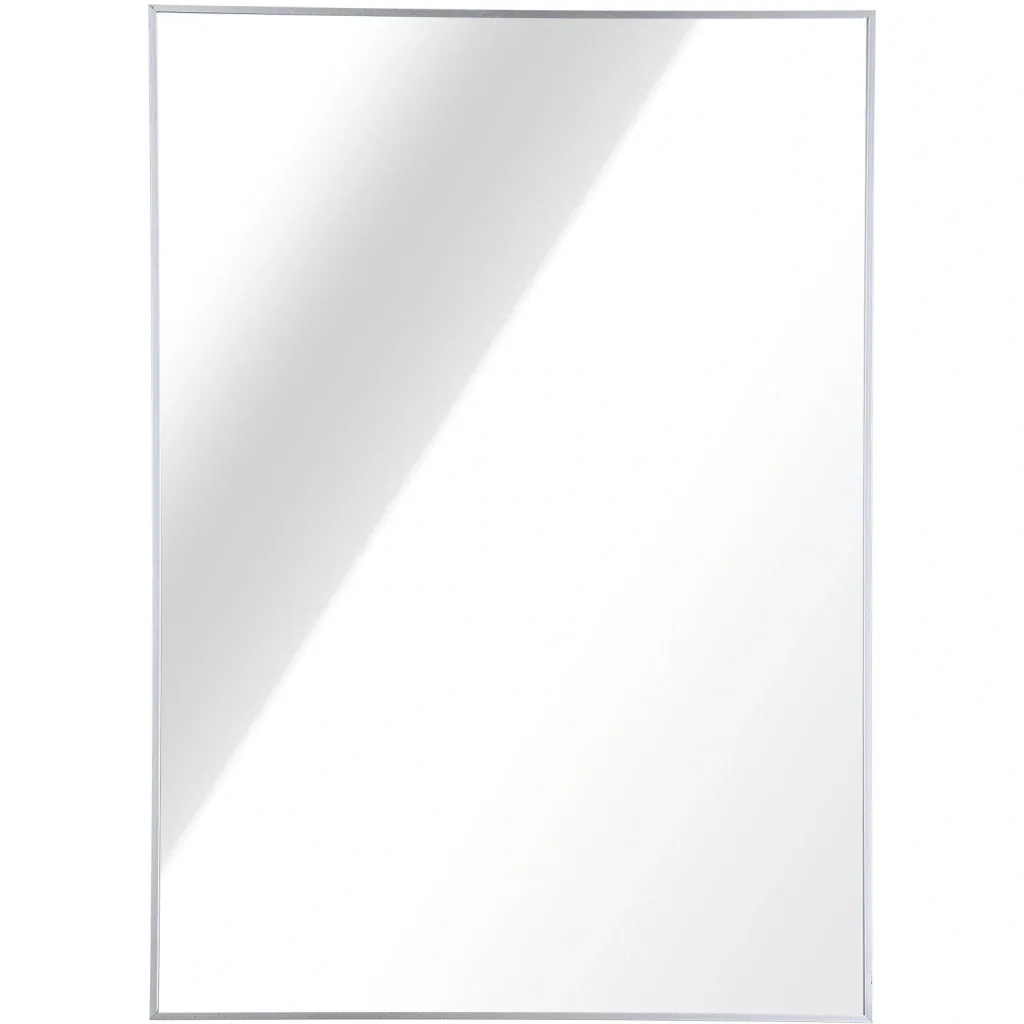 Wandspiegel Badspiegel 50 x 70 cm Spiegel Flurspiegel Aluminiumrahmen Silber