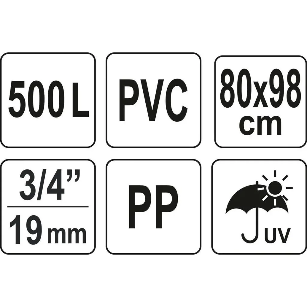 NL Zusammenklappbare Regentonne - 500L - PVC - 80 x 80 x 98 cm