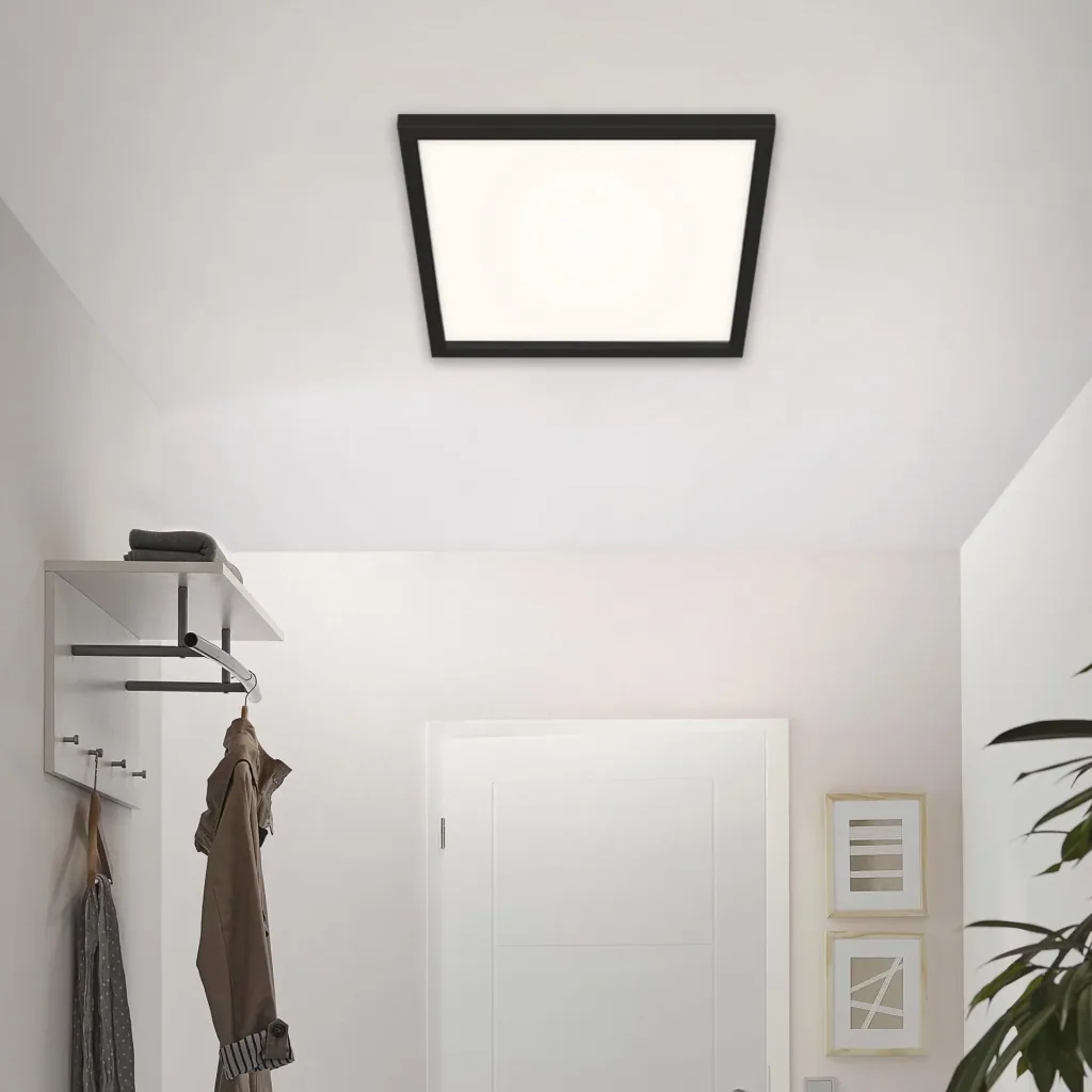 LED Deckenleuchte, viereckig, 44,5 cm CCT, 24 Watt, schwarz