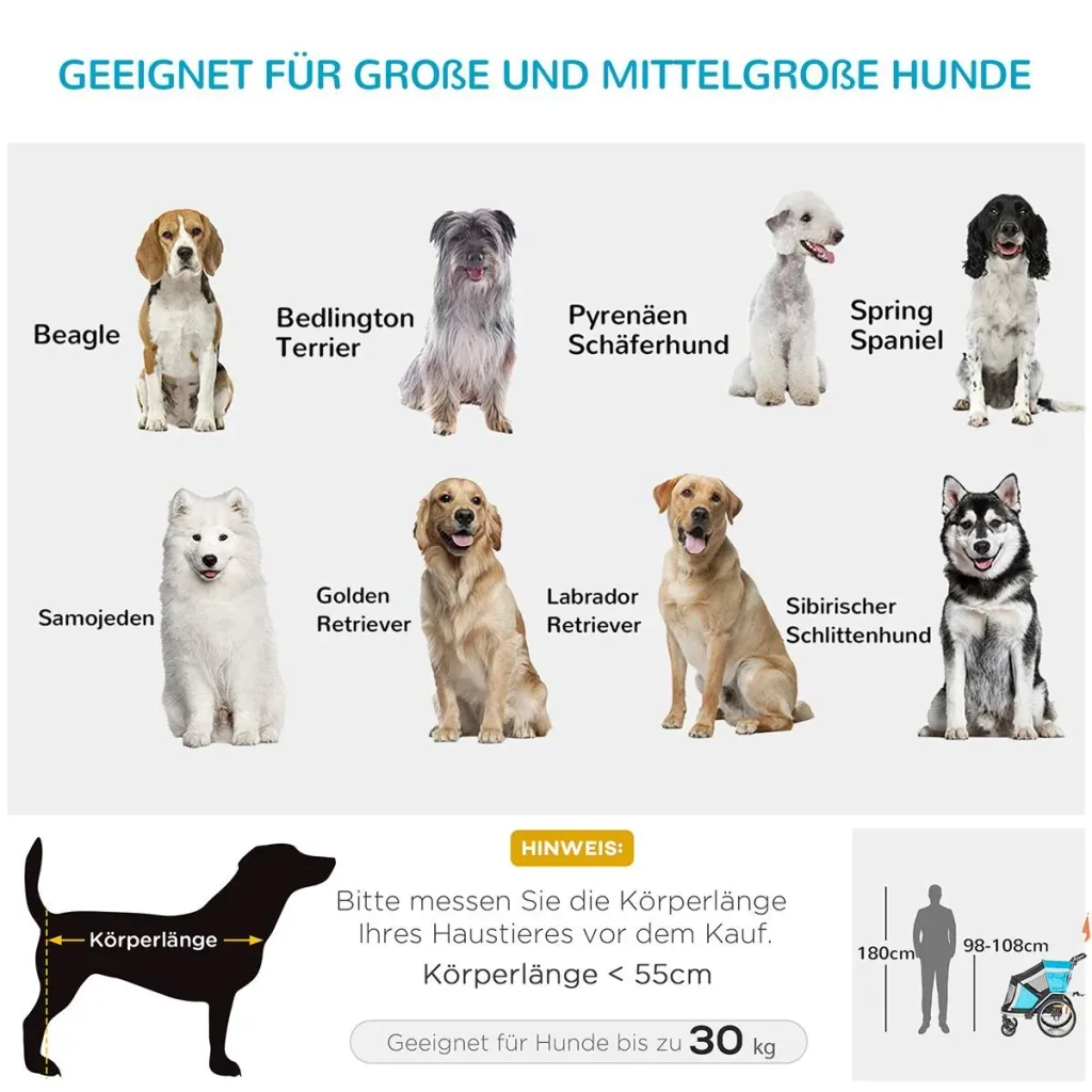 2-in-1 Hundeanhänger Hundebuggy kl
