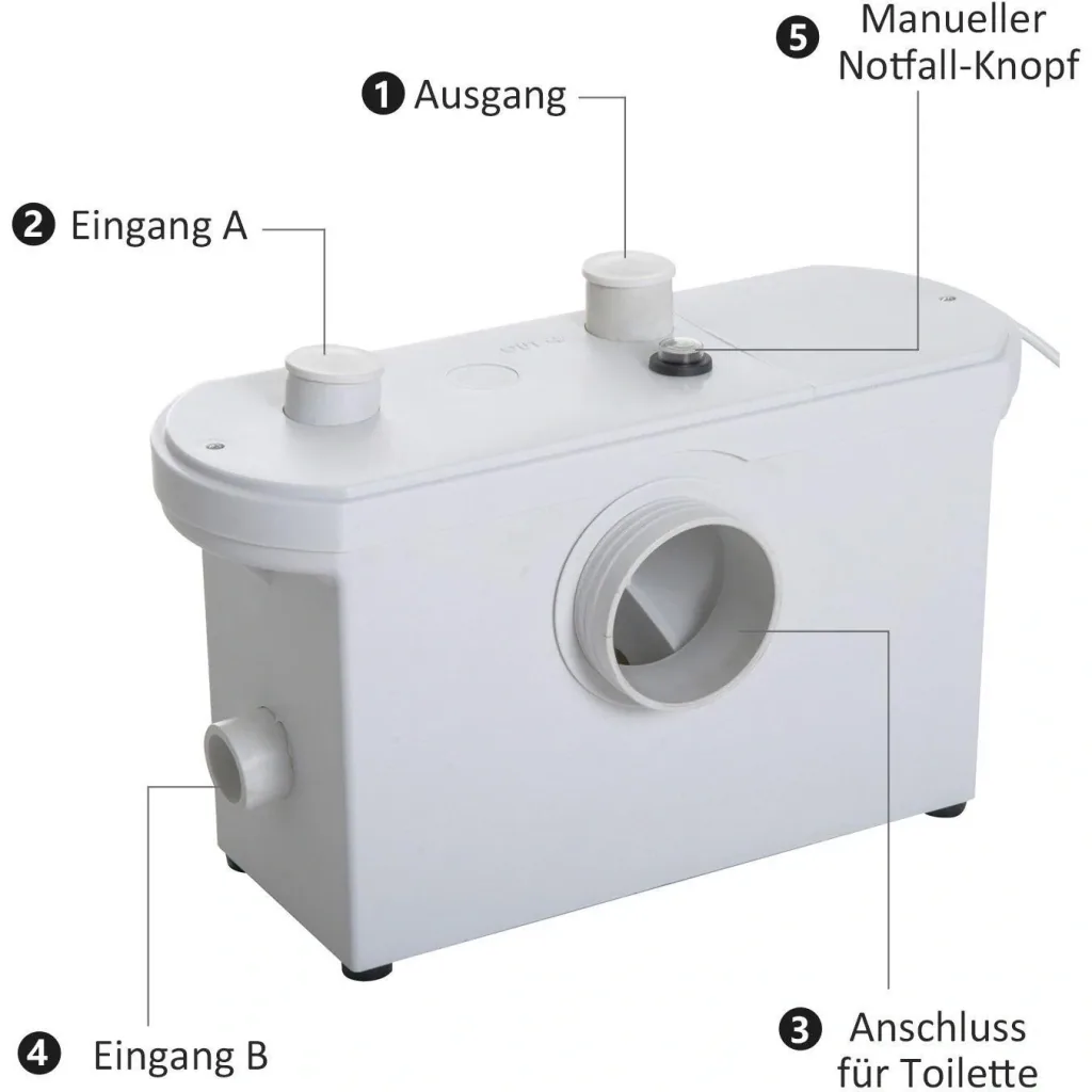 Hebeanlage Abwasserpumpe für WC Dusche 600W