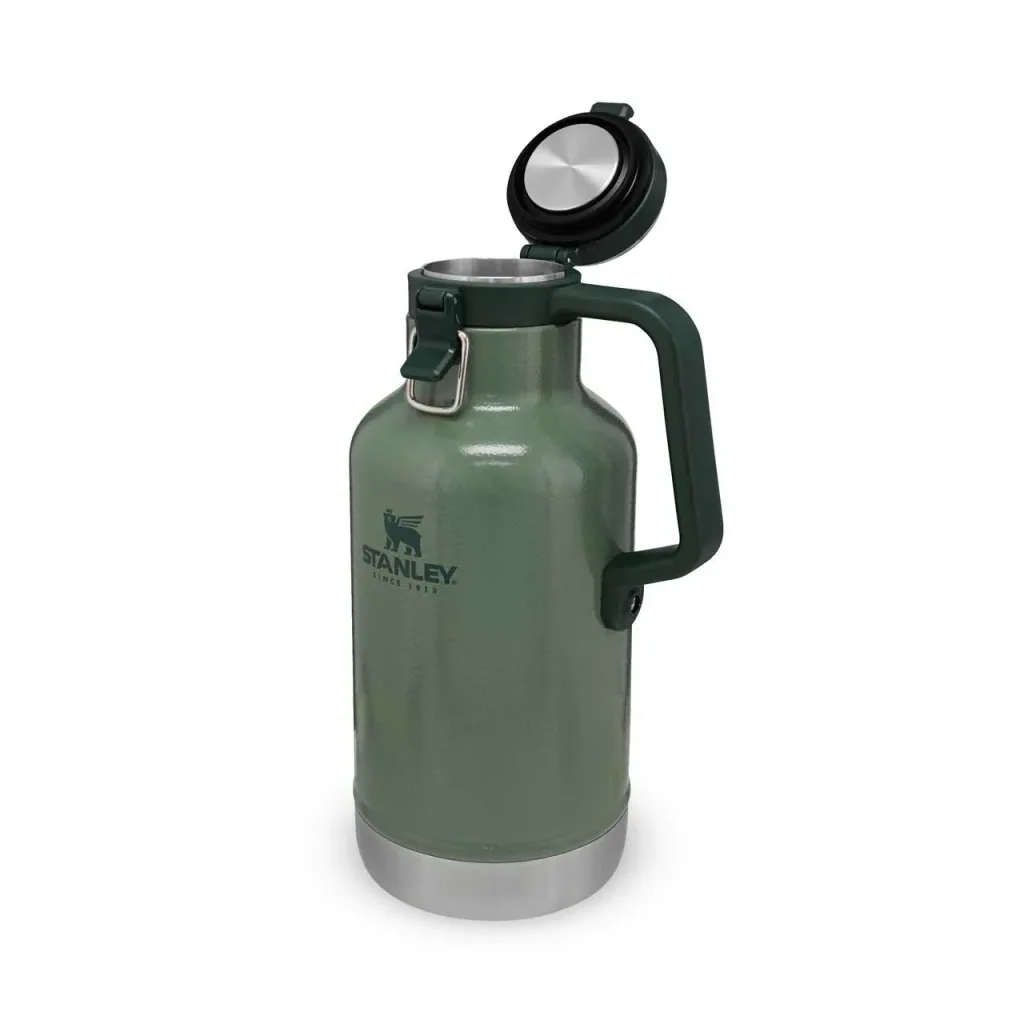 Classic Vakuum Beer Growler 1,9 l, 18/8 Stahl, Hammertone grün, doppelwandige Vakuumisolierung