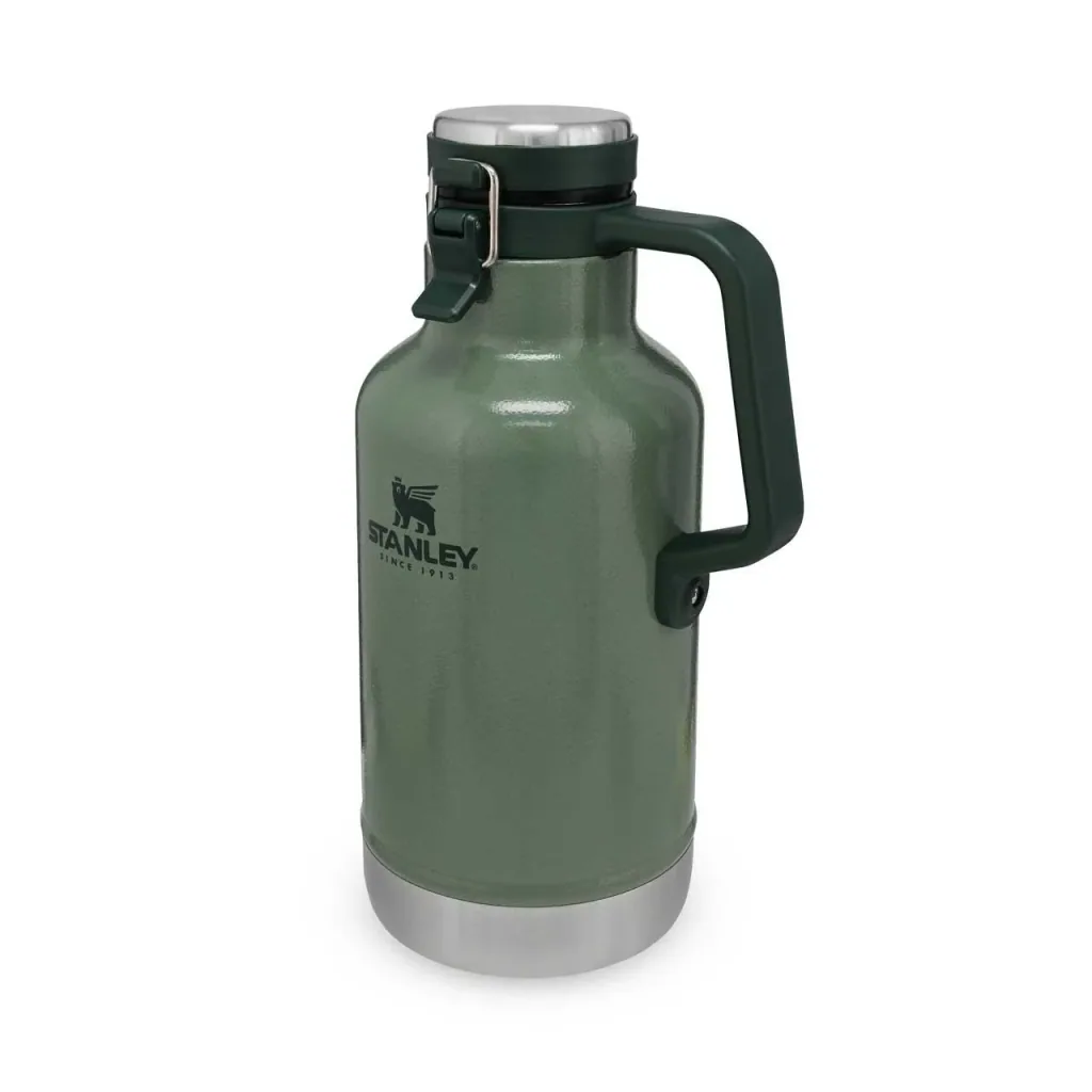 Classic Vakuum Beer Growler 1,9 l, 18/8 Stahl, Hammertone grün, doppelwandige Vakuumisolierung