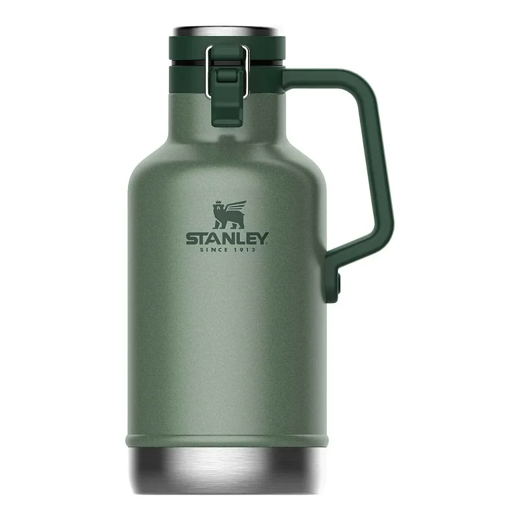 Classic Vakuum Beer Growler 1,9 l, 18/8 Stahl, Hammertone grün, doppelwandige Vakuumisolierung