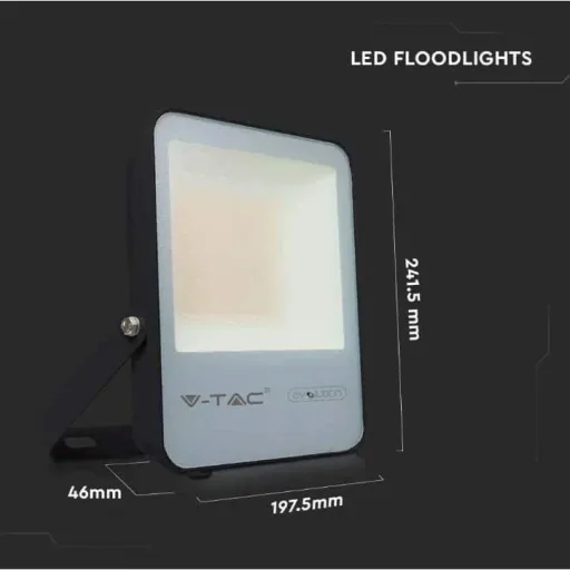 VT-50185 LED-Flutlicht - 50 W - 7870 Lm - 4000K - schwarz - Extra effizient